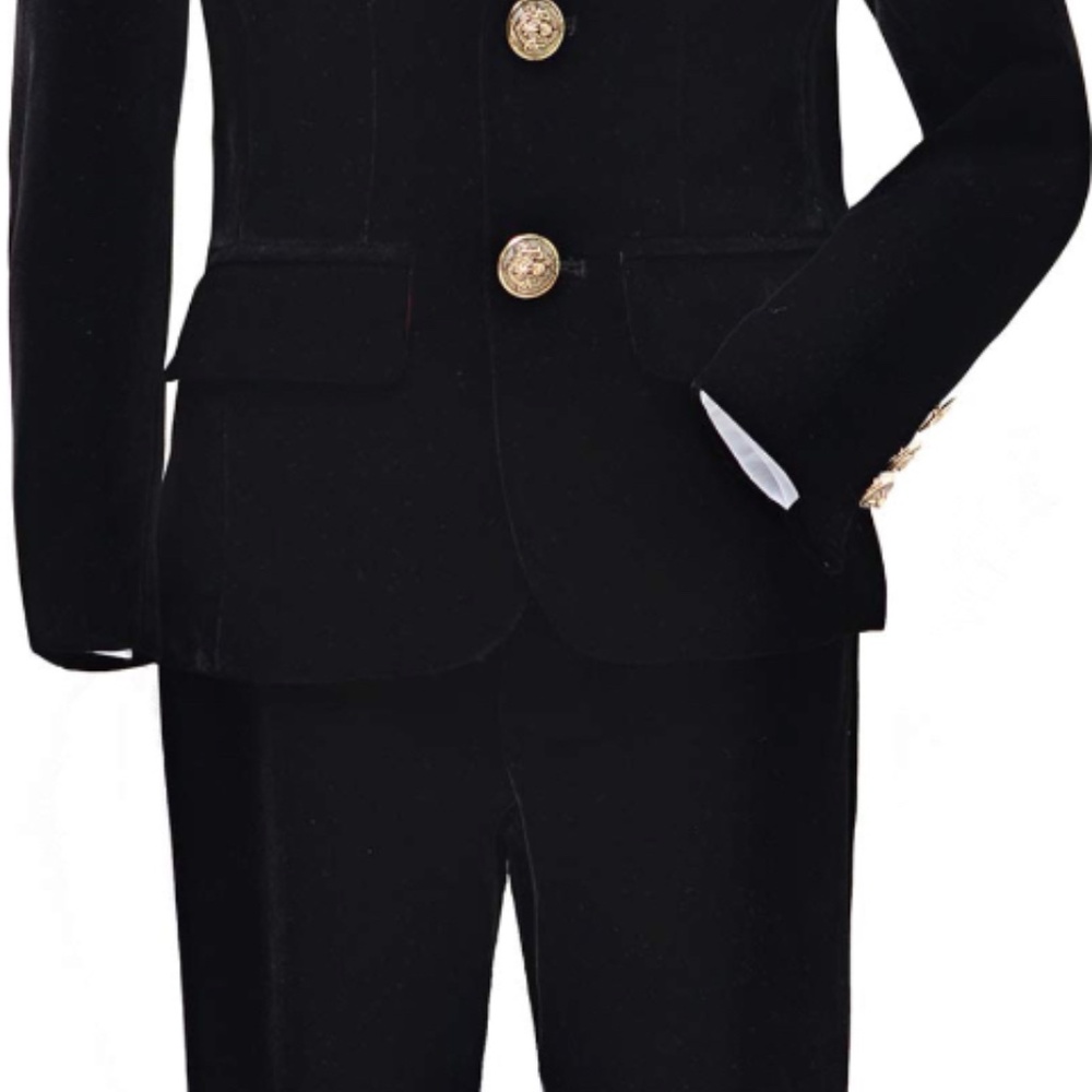 Suit For Kids Boy Formal Suit Velvet 5 Pieces Outfit Set Toddler Tuxedo Slim - Picture 2 of 3